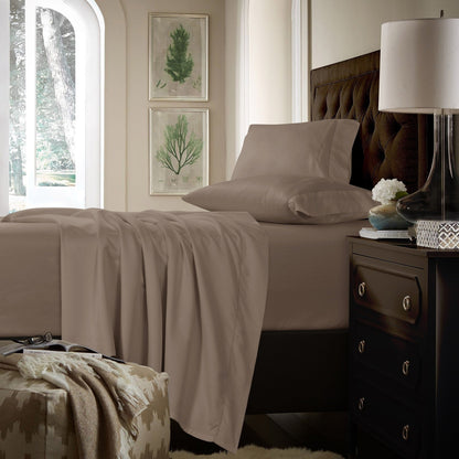 750TC Cotton Extra Deep Pocket Sheet Set with Oversized Flat Sheet