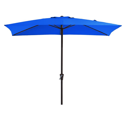 8*10ft Rectangular Patio Market Umbrella with Crank & Tilt，UV-Resistant