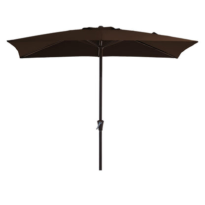 8*10ft Rectangular Patio Market Umbrella with Crank & Tilt，UV-Resistant