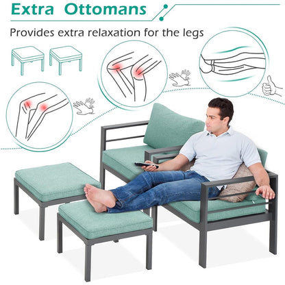 Ensemble de meubles de patio en aluminium AECOJOY 7 pièces Ensemble de conversation d'extérieur