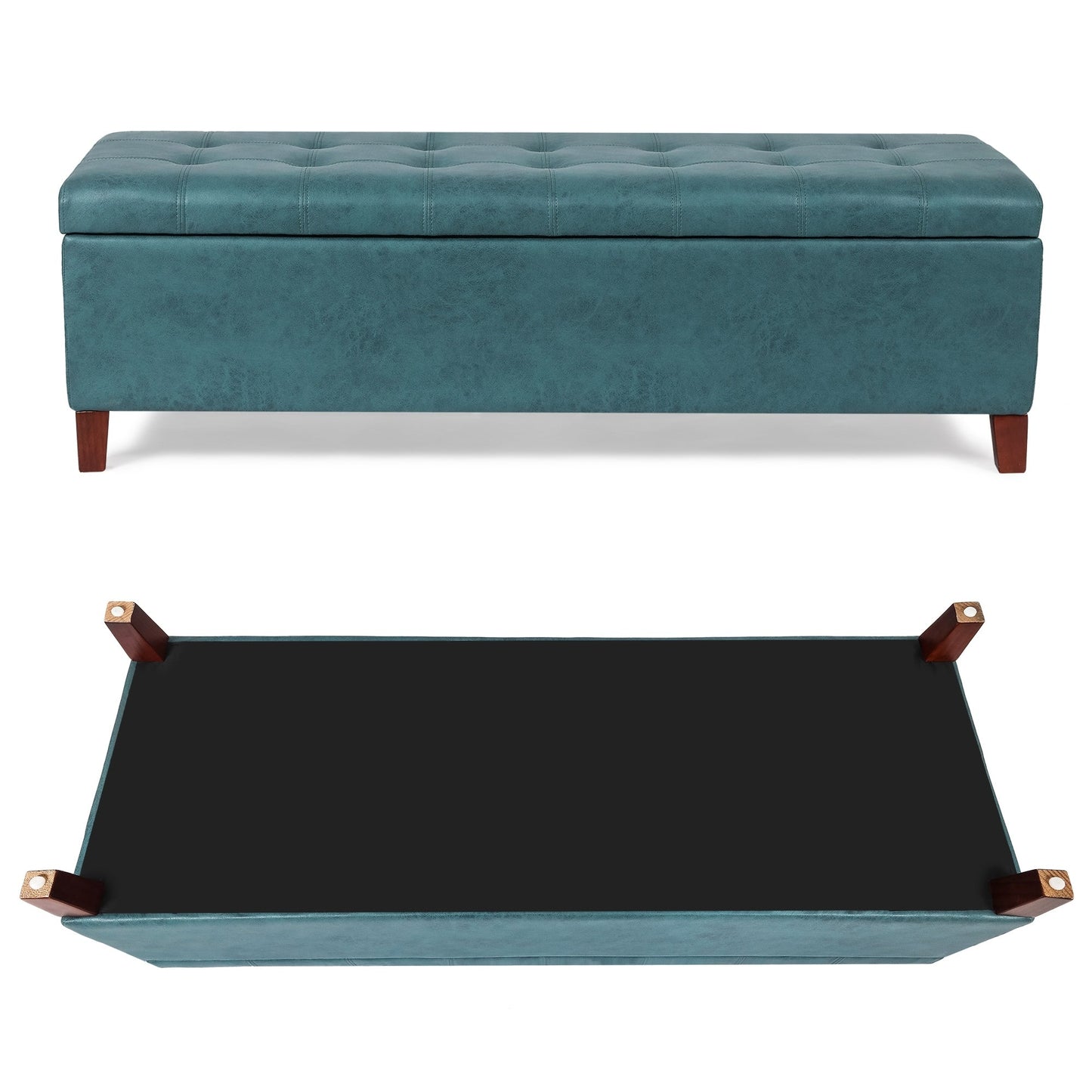 Banc ottoman de rangement en cuir reconstitué Adeco 50