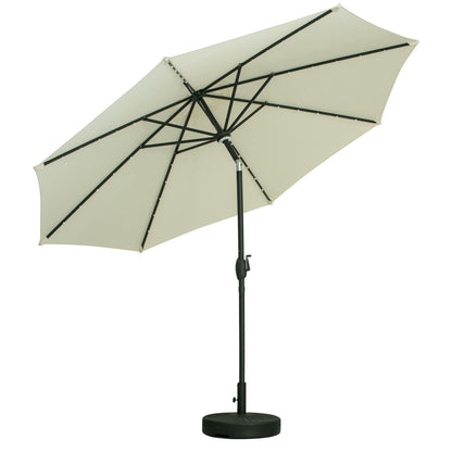 Ainfox 10ft Patio Umbrella with Lights Outdoor Solar Umbrella without Base