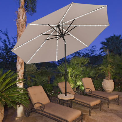 Ainfox 10ft Patio Umbrella with Lights Outdoor Solar Umbrella without Base