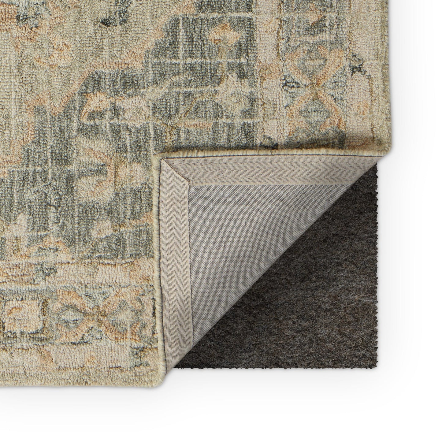 Tapis traditionnel en laine crocheté à la main en mosaïque Alexander Home