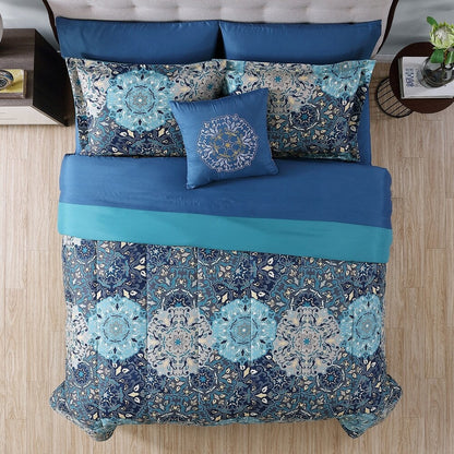 Modern Threads Granada 8-Piece Printed Reversible Comforter Complete Bed Set