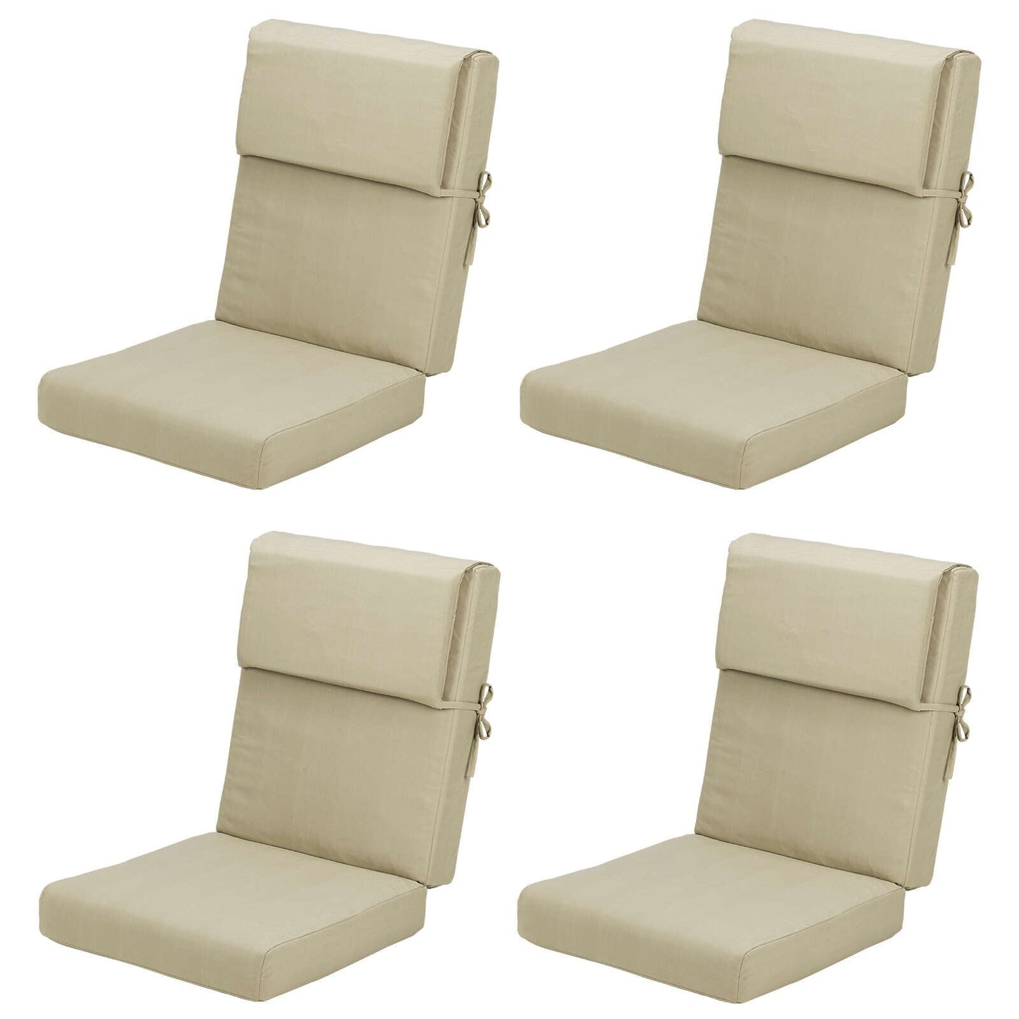 Lot de 4 coussins de chaise à dossier haut Aoodor Patio, 46 ​​x 21 x 4 pouces (coussins uniquement)