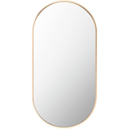 Livabliss Aranya Modern Aluminum Oval Pill-Shaped Accent Mirror