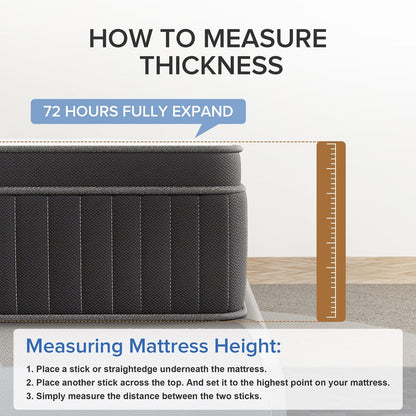 Matelas hybride SweDrea 12 po en mousse à mémoire de forme infusée de gel moelleux, rafraîchissant et respirant, certifié CertiPUR-US, SGS et OEKO-TEX