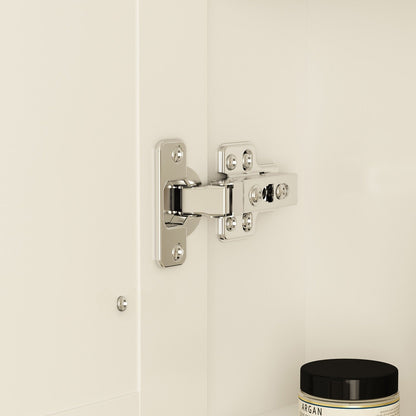 Armoire à pharmacie de salle de bain avec miroir LED antibuée 6 000 K, armoire murale blanche