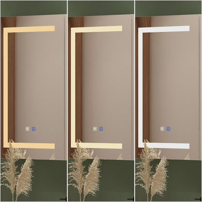 Armoire à pharmacie de salle de bain avec miroir LED antibuée 6 000 K, armoire murale blanche