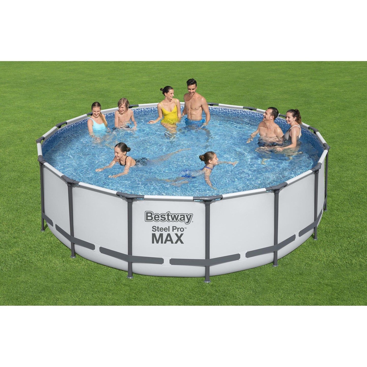 Piscine hors sol ronde Bestway Steel Pro MAX avec pompe et couverture