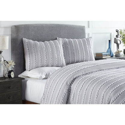 Better Trends Angelique Comforter Set 100% Cotton Tufted Soft Plush Chenille Elegant Stripes Machine Washable & Tumble Dry