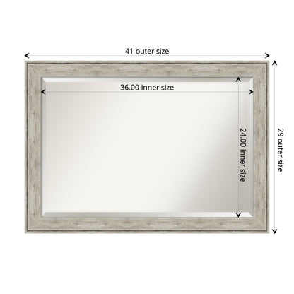 Beveled Bathroom Wall Mirror - Crackled Metallic Frame