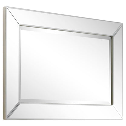 Miroir mural rectangulaire biseauté transparent HD pour salle de bain, coiffeuse et chambre à coucher, 3 tailles