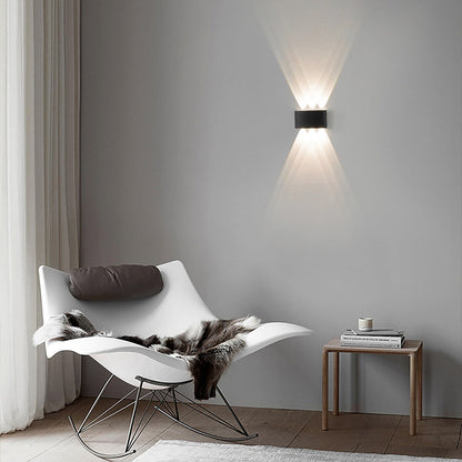 Black Contemporary Decorative Waterproof Aluminum Wall Lamp for Indoors and Outdoors, 8 Watt Cool White 4000K