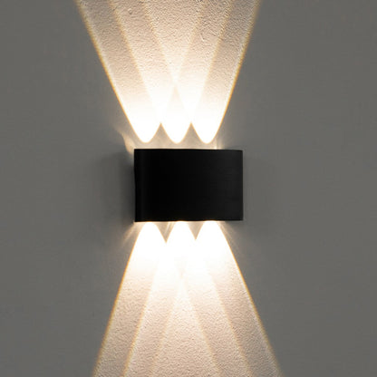 Black Contemporary Decorative Waterproof Aluminum Wall Lamp for Indoors and Outdoors, 8 Watt Cool White 4000K