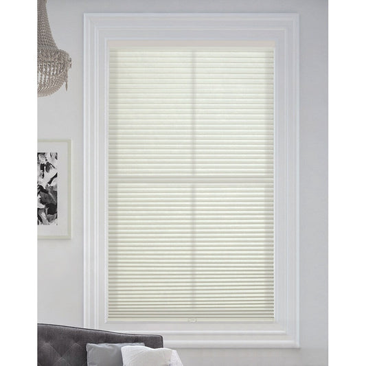 BlindsAvenue Cordless Light Filtering Cellular Honeycomb Shade, 9/16 Single Cell, Winter White