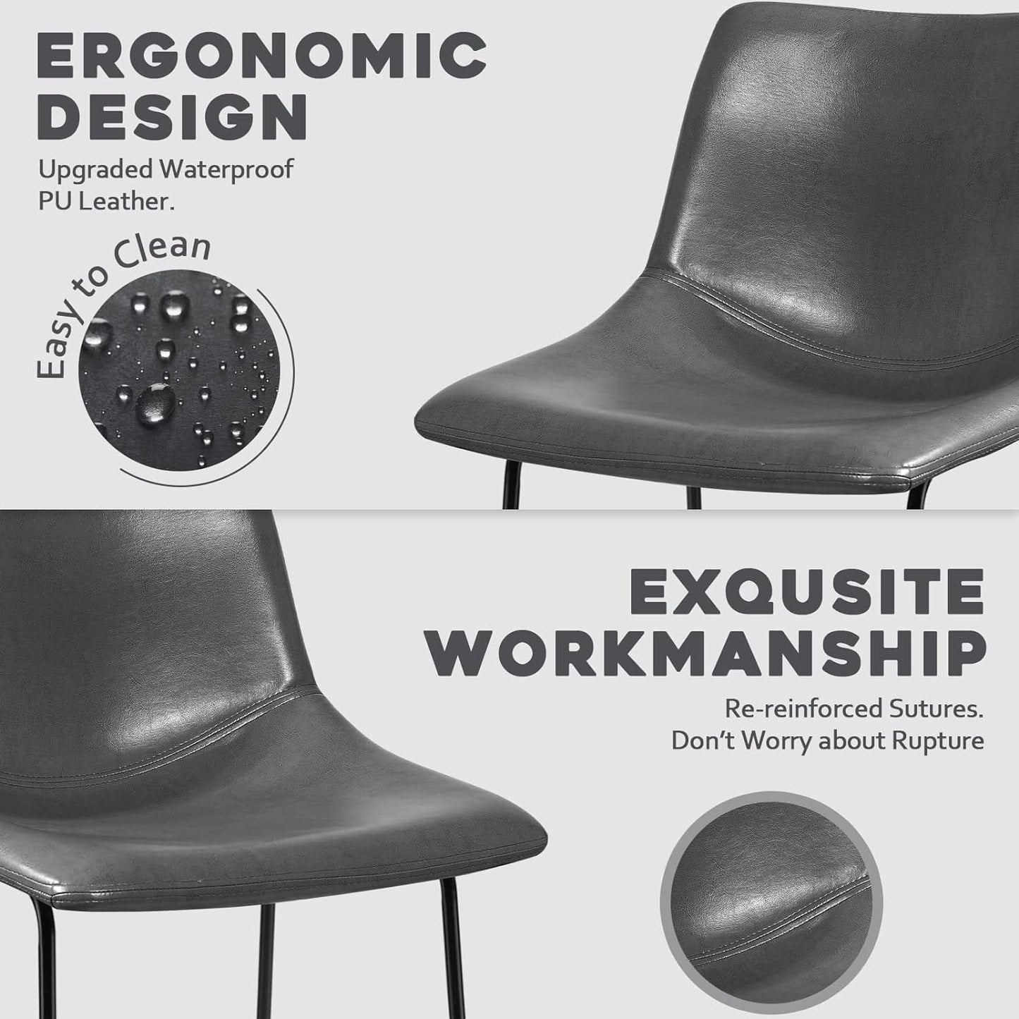 Bossin 18/26/30 inch Bar Stools,Counter Height Bar Stools with Back Modern PU Leather Stools Dining Chair with Footrest