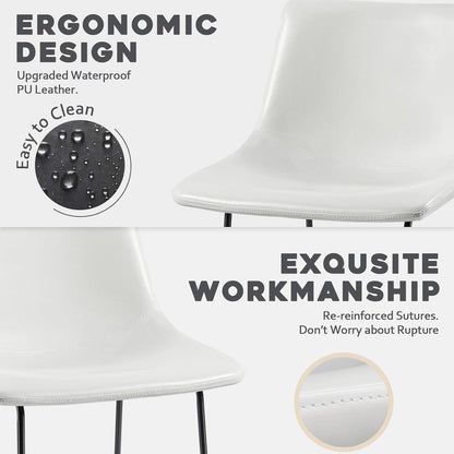 Bossin 18/26/30 inch Bar Stools,Counter Height Bar Stools with Back Modern PU Leather Stools Dining Chair with Footrest