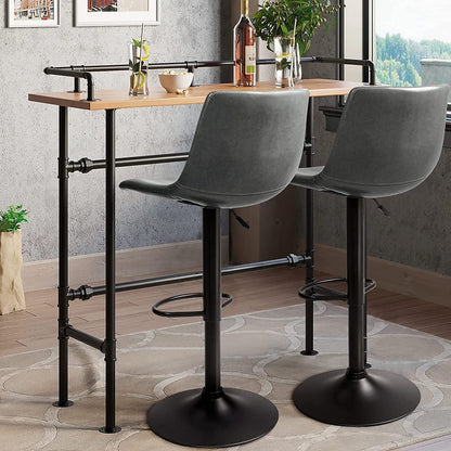 Bossin Adjustable Swivel Bar Stools with Backs – Counter Height