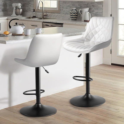 Bossin Adjustable Swivel Bar Stools with Backs – Counter Height