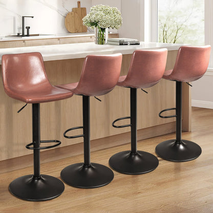 Bossin Adjustable Swivel Bar Stools with Backs – Counter Height
