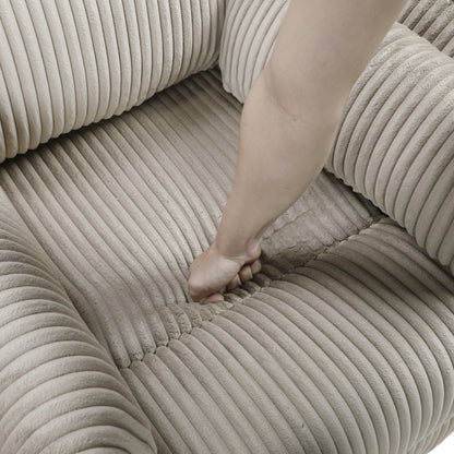 Fauteuil inclinable manuel pivotant en velours côtelé Braidy