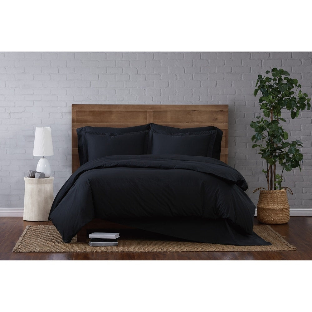 Brooklyn Loom Tight-Weave Cotton Percale Duvet Set