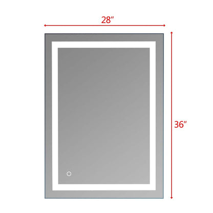 Built-in Light Strip Touch LED Bathroom Mirror Silver