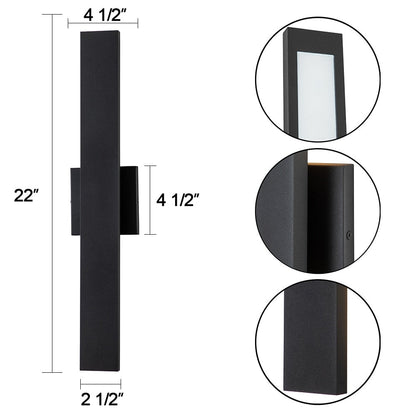 C Cattleya 2-Light Matte Black Aluminum LED Outdoor Wall Sconce