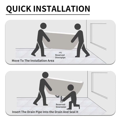 Baignoires autoportantes en acrylique CB HOME 59''/67'', baignoires simples contre le mur, trop-plein gauche/droite