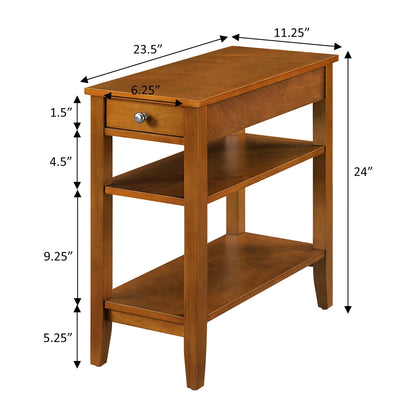 Convenience Concepts American Heritage 1 Drawer Chairside End Table with Shelves