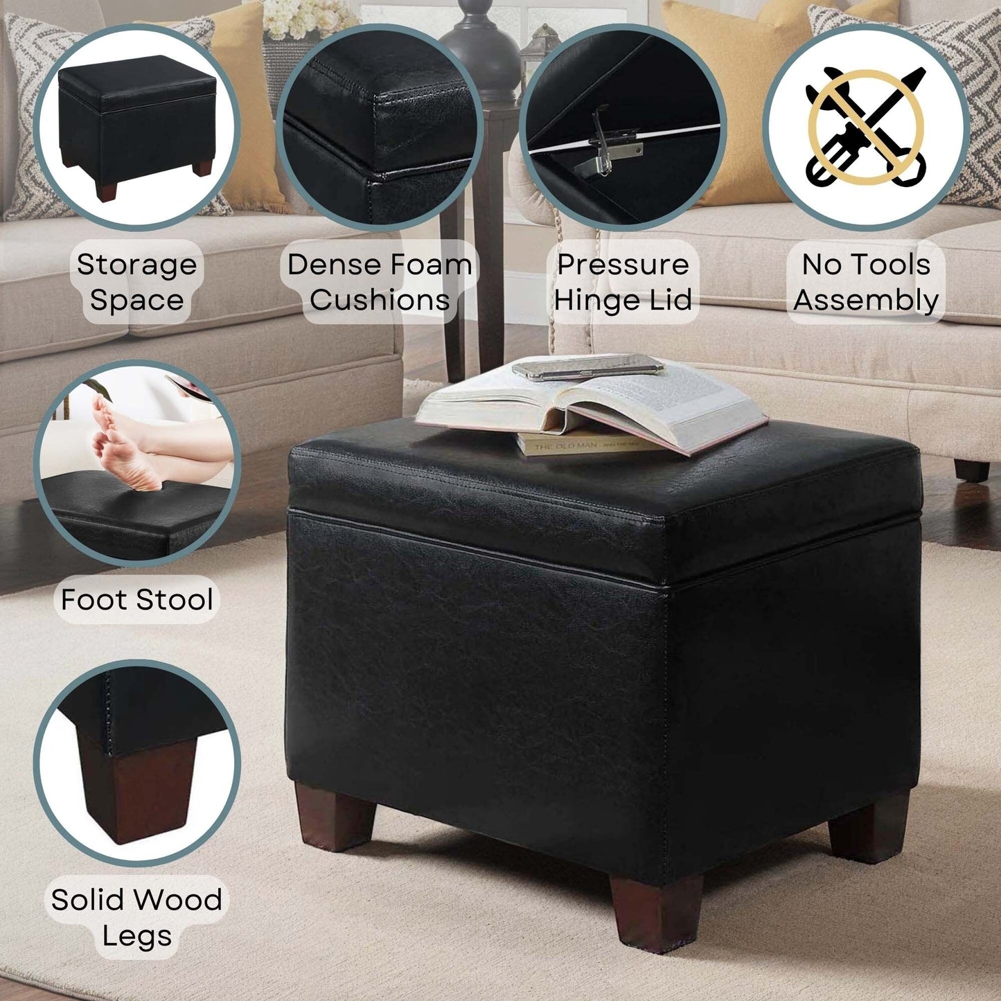 Convenience Concepts Madison Storage Ottoman