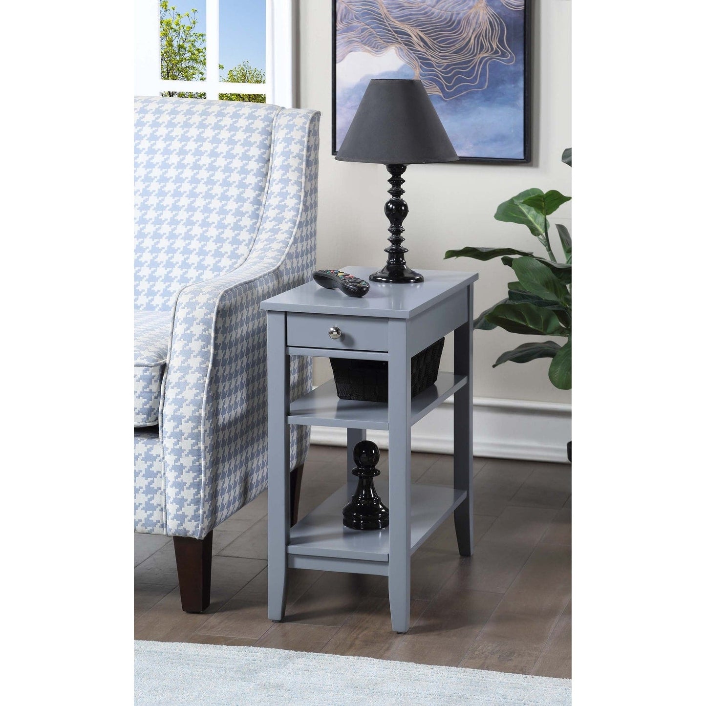 Convenience Concepts American Heritage 1 Drawer Chairside End Table with Shelves