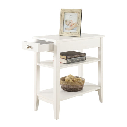 Convenience Concepts American Heritage 1 Drawer Chairside End Table with Shelves