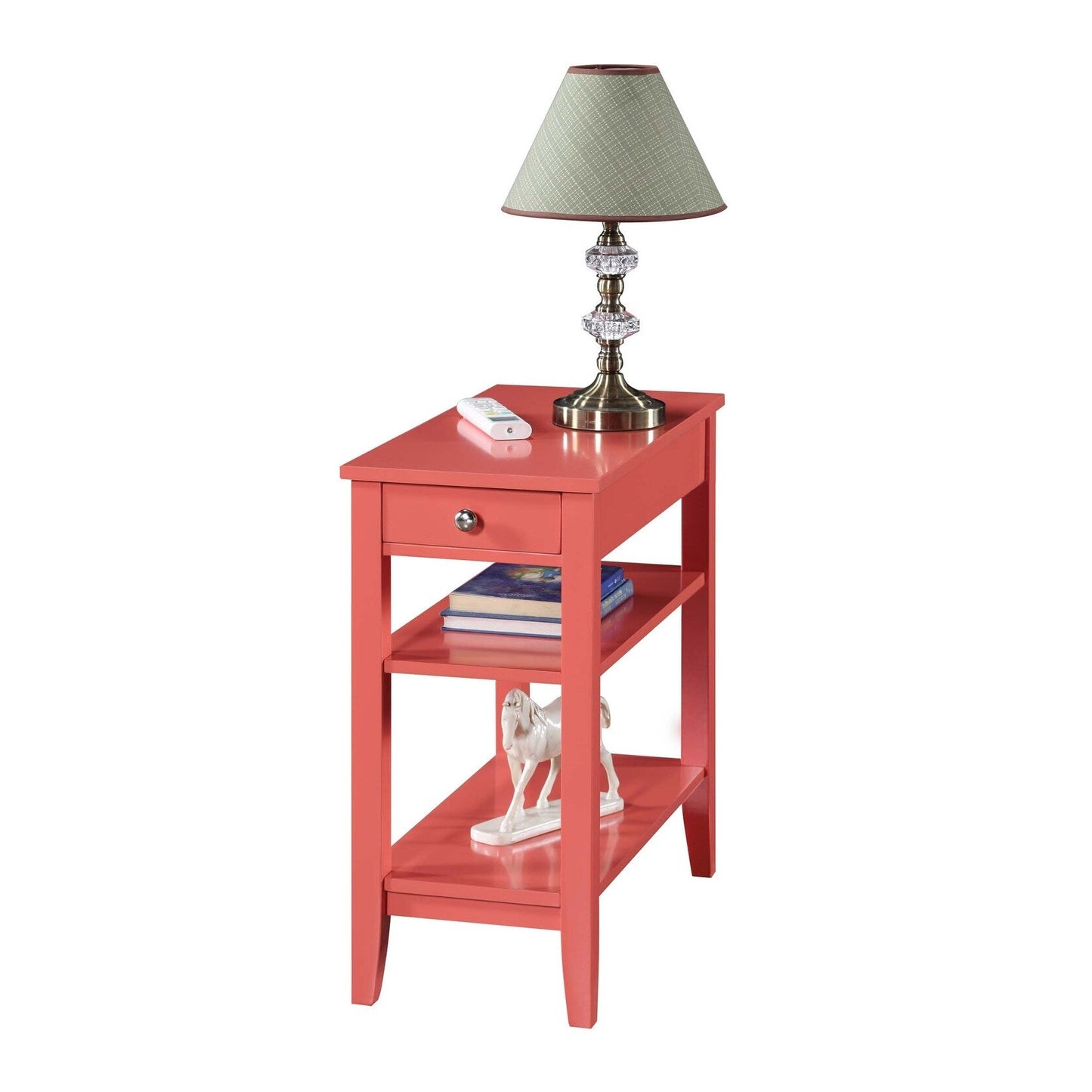 Convenience Concepts American Heritage 1 Drawer Chairside End Table with Shelves