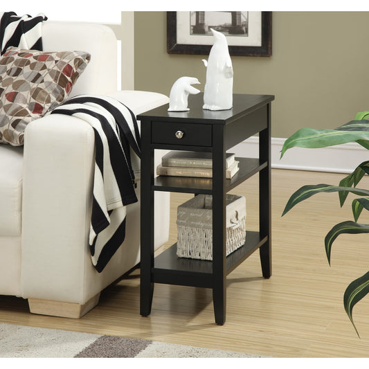 Convenience Concepts American Heritage 1 Drawer Chairside End Table with Shelves