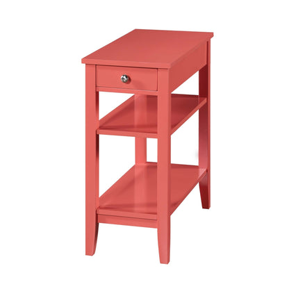 Convenience Concepts American Heritage 1 Drawer Chairside End Table with Shelves