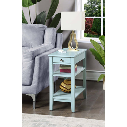 Convenience Concepts American Heritage 1 Drawer Chairside End Table with Shelves