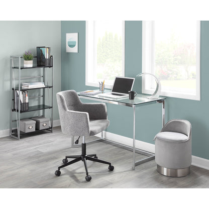 Tabouret de coiffeuse pivotant en velours Silver Orchid Corday