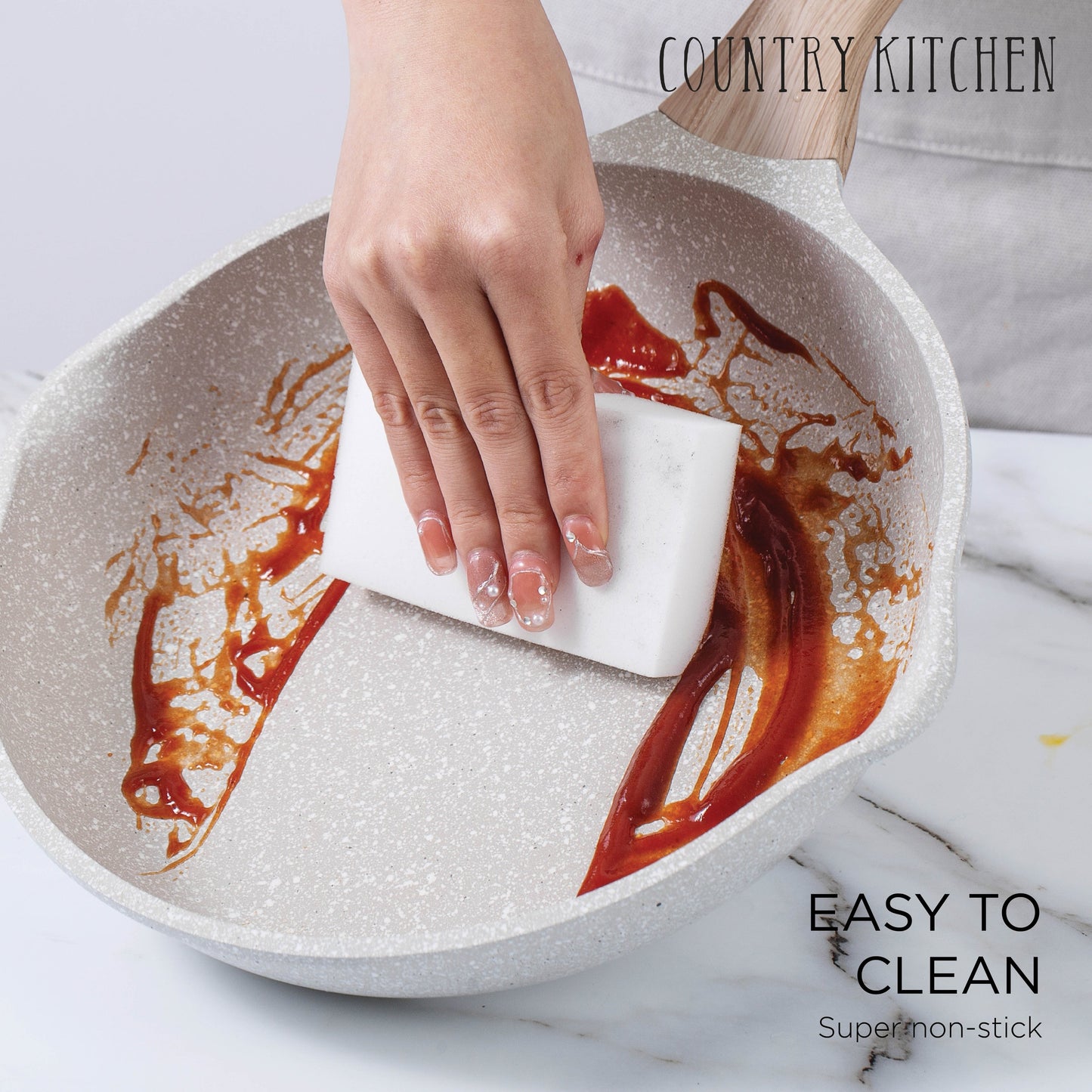 Country Kitchen Non-Stick Cast Aluminum Cookware Set - Durable Kitchen Cookware for Everyday Cooking, 6-11 Pc