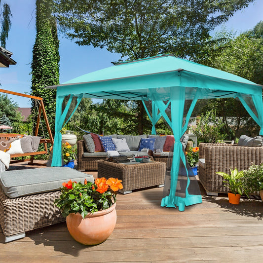 Gazebo escamotable en acier Cozywor de 11 pi x 11 pi avec moustiquaire