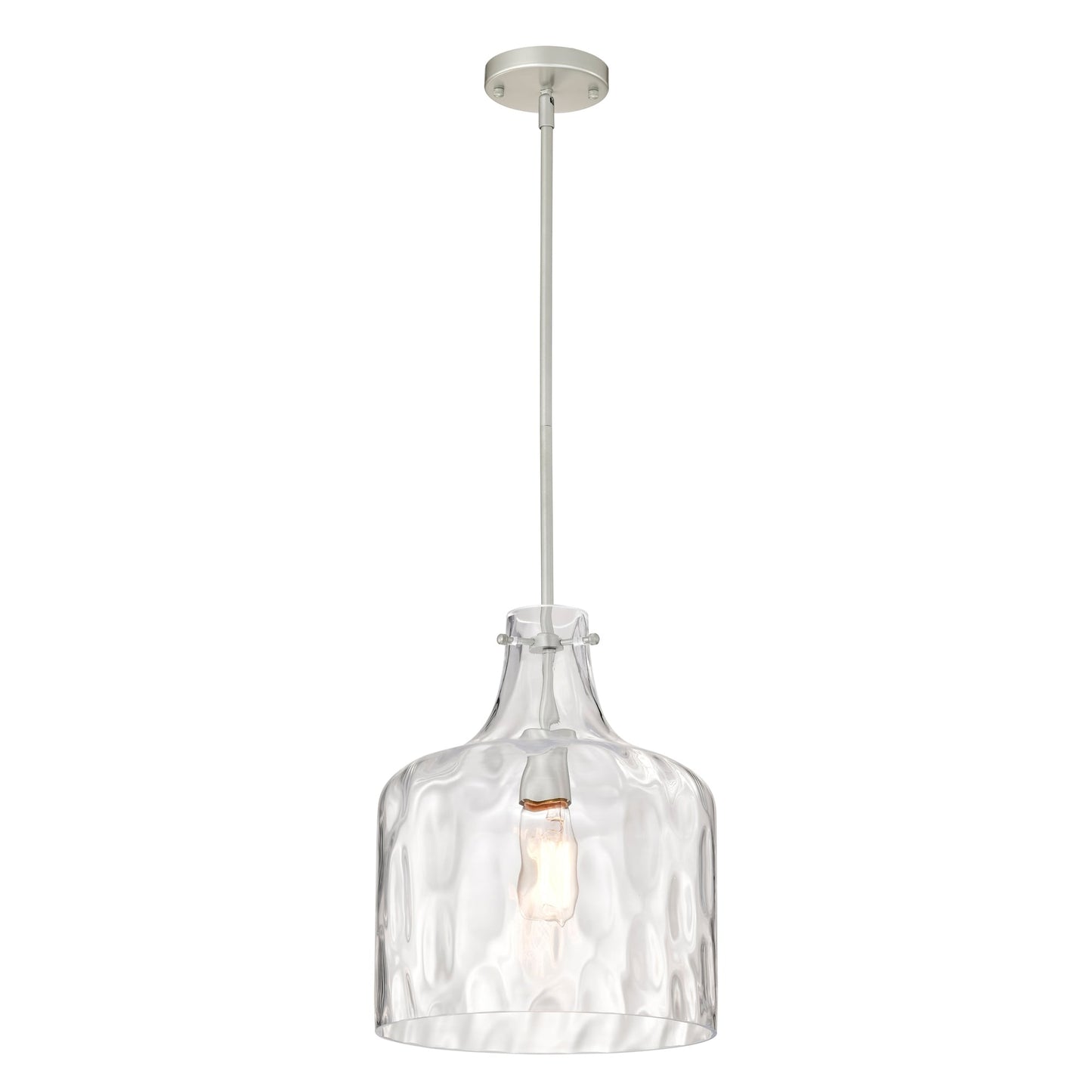 Daelan Clear Dimpled Glass Single Light Pendant Light - 12in