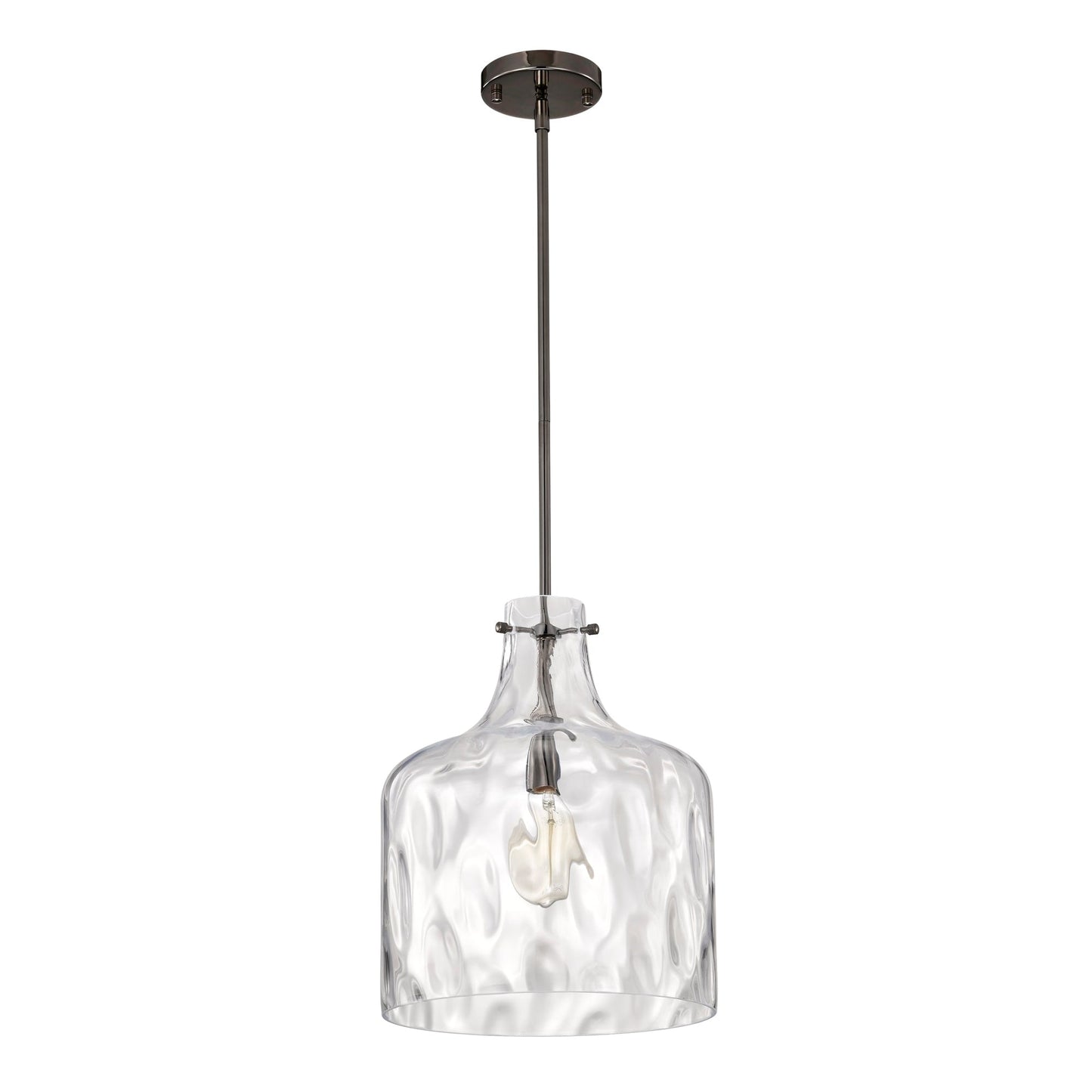 Daelan Clear Dimpled Glass Single Light Pendant Light - 12in