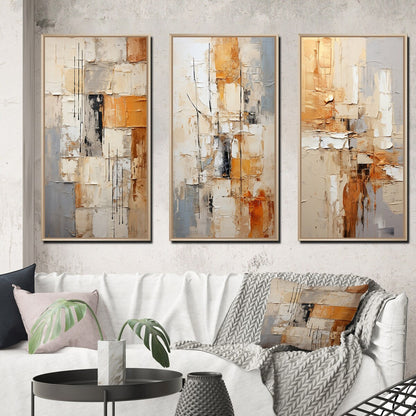 Designart Abstraction I Abstract Framed Wall Art Set Of 3 Frame Gallery Wall Set For Home Decor