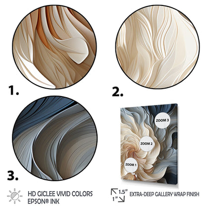 Designart White And Blue Feather Spiral II Abstract Geometric Blue Wall Decor - Modern Entryway Framed Wall Art