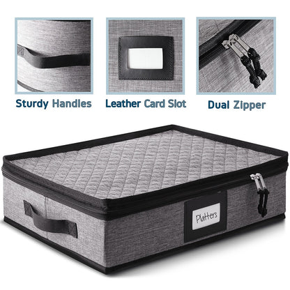 StorageBud Dinnerware Storage Containers - Stackable Holders for Plates, Cups, Flatware, Stemware, & Platter Sets