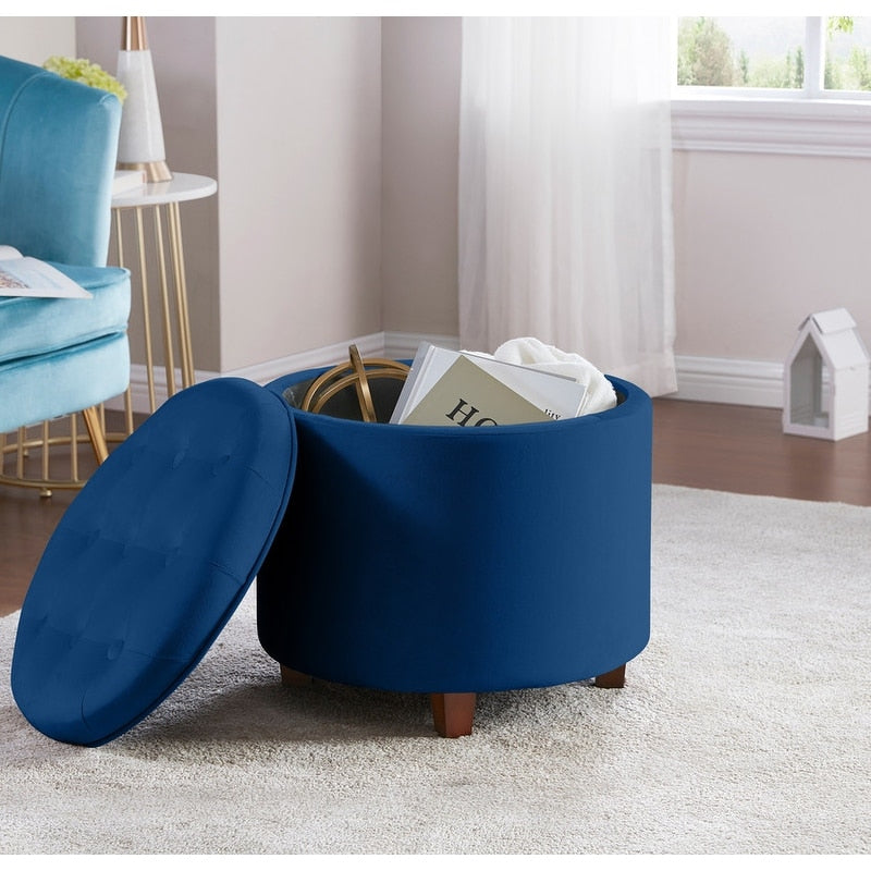 Donovan Tufted Round Storage Ottoman