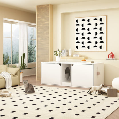 Dual-Compartment Cat Litter Box Enclosure Multi-Functional Furniture