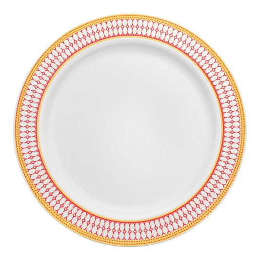 Elegant Gold Chord Rim Disposable Plastic Plate Packs - Party Supplies